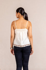 Cream floral embroidered cami